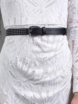 Kazo - Bold Studded Belt - Black (S)