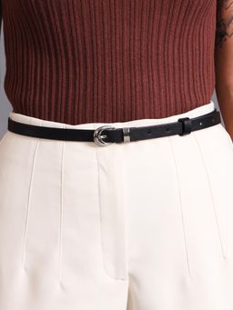 Kazo - Sienna Formal Thin Belt- Black (S)