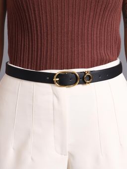 Kazo - Radial Buckle Formal Belt- Black (S)
