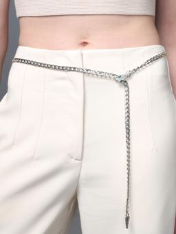 Kazo - Gilded Snake Chain Belt- Silver (S)