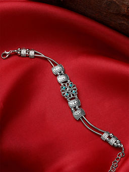 Yellow Chimes - Oxidised Silver Bracelet