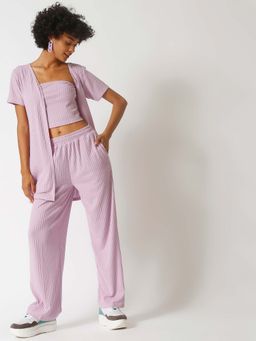 PINACOLADA - Women Lavender Stylish Casual Co-Ord (Set of 3)