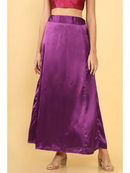 Soch - Women Purple Satin Solid/plain Petticoat