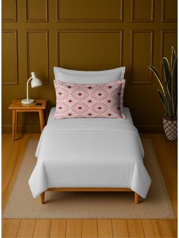Mayfair Homes London - 100% Luxury Cotton Single Bedsheet With 1 Printed Pillow cover Peach