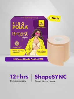 Pinq Polka - Breast Lift Tape Nude 7.5CM Wide All Cup Sizes 1Pc with Free10 Nipple Pasties Boob Body Tape