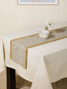 Fabindia - Blue Zaira Hand Block Cotton Printed Table Runner