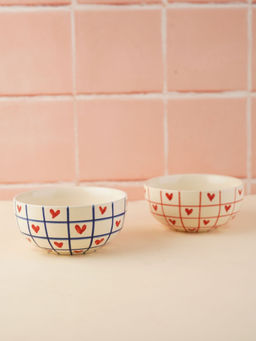WEAVING HOMES - His & Her Heart Bowl - Set Of 2