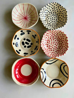 WEAVING HOMES - Handpainted Bowls (Set Of 6)