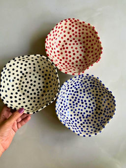 WEAVING HOMES - The Polka Bowls - Set Of 3
