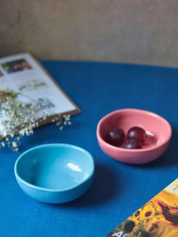 WEAVING HOMES - Sky Blue & Pink Ice Cream Bowls - Set Of 2