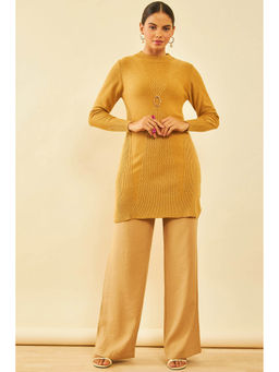 Soch - Womens Mustard Woven Design Kurta