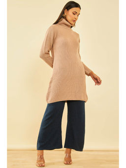 Soch - Womens Beige Woven Design Kurta