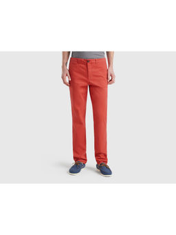 United Colors of Benetton - Red Solid Straight Fit Trouser