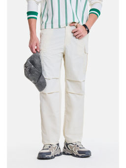 Snitch - Off White Solid Loose Casual Cargo