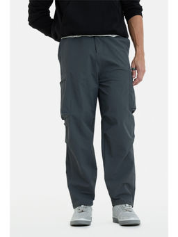 Snitch - Dark Grey Solid Regular Casual Cargo