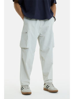 Snitch - Off White Solid Regular Casual Cargo