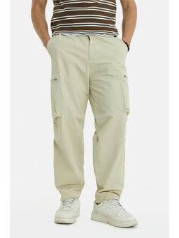 Snitch - Beige Solid Regular Casual Cargo