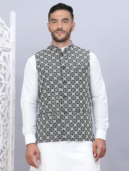 SG LEMAN - Men Black Nehru Jacket