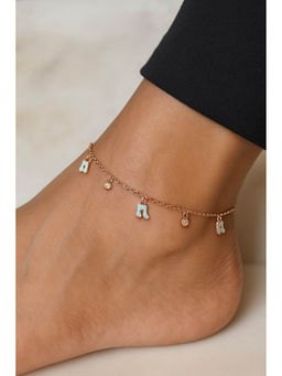 Tora - Women 92.5 Silver Musical Blue Charms Anklets