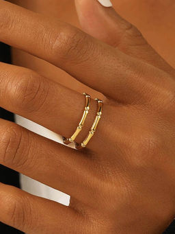 Designs & You - Gold Plated Anti Tarnish Stainless Steel Stylish Adjustable Ring