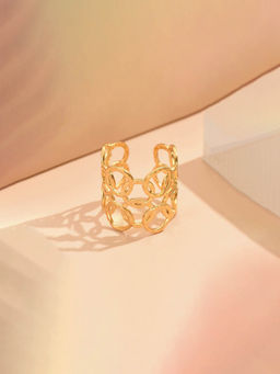 Designs & You - Gold Plated Anti Tarnish Stainless Steel Geometric Adjustable Ring