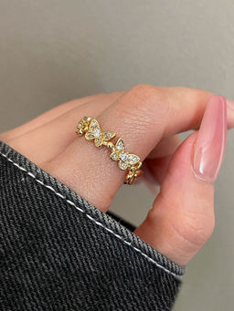 Designs & You - Gold Plated Anti Tarnish Stainless Steel Butterfly Adjustable Ring