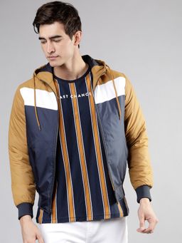 LOCOMOTIVE - Men Multi-Color Polyester Colorblock Puffer