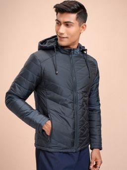 LOCOMOTIVE - Men Navy Blue Polyester Solid Puffer