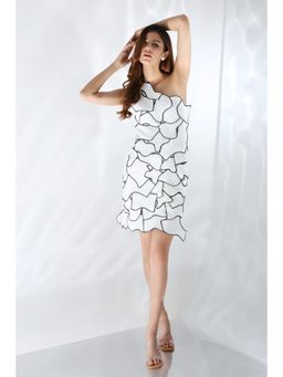 Ozeqo - Adeline White One Shoulder Mini Dress