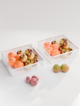 Kuber Industries - 2 Pcs Metal Square Kitchen Rack Stand Organiser - White (Pack of 2)