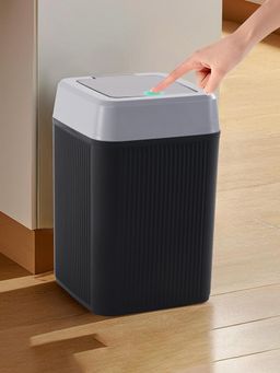 Kuber Industries - 10 Liter Plastic Dustbin For Kitchen With One Press Lid - Orbit - Black