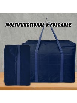 Kuber Industries - Parachute Travel Underbed Storage Bag With Handle-Large-Blue