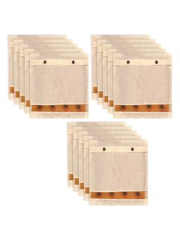 Kuber Industries - Cotton Mesh Window Single Packing Saree Cover With Button Cream (Pack of 15)