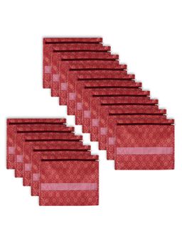 Kuber Industries - Non-Woven Golden-Print Single Saree Clothes Bags-Maroon (Pack of 15)
