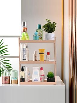 Kuber Industries - 3-Tier Rust-Resistant Bathroom Organiser Stand - Peach