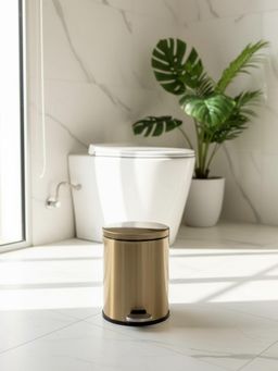 Mason Home - Helix Gold Round Dustbin - 6L -