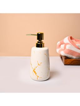 Voncasa - Von Casa Soap Dispenser Ceramic White & Gold