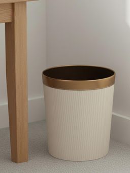 Aarvi Decor - Faux Leather Elegant Chic Dustbin Trash Bin For Living Room Bedroom & Office