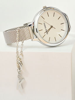 Pipa Bella by Nykaa Fashion - Silver-Plated K Initial Watch Charm