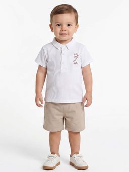 MINI KLUB - Boys White Cotton Polo T-shirt