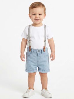 MINI KLUB - Boys Blue Cotton Shorts and Suspender