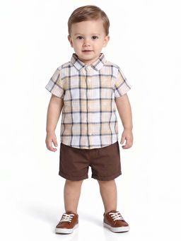MINI KLUB - Boys Multi-Colour Cotton Shirt and Shorts