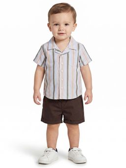 MINI KLUB - Boys Multi-Colour Cotton Shirt and Shorts