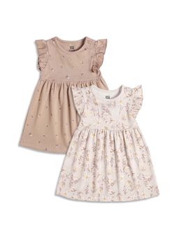 MINI KLUB - Girls Multi-Colour Cotton Dresses (Pack of 2)