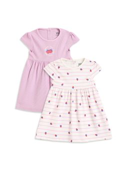MINI KLUB - Girls Multi-Colour Cotton Dresses (Pack of 2)