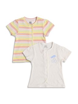 MINI KLUB - Girls Multi-Colour Cotton T-Shirts (Pack of 2)