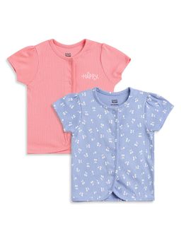 MINI KLUB - Girls Multi-Colour Cotton T-Shirts (Pack of 2)