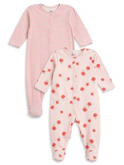MINI KLUB - Girls Multi-Colour Cotton Bodysuits (Pack of 2)