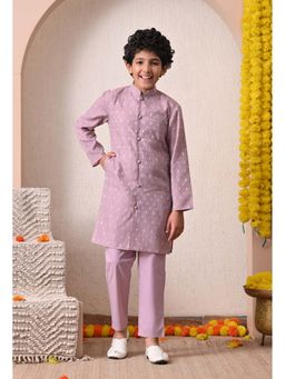 Indi-Loom Couture - Boys Lavender Poly Silk Kurta and Pyjama