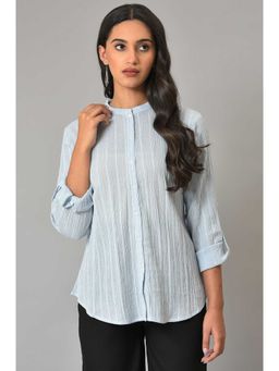 W - Blue Solid Top